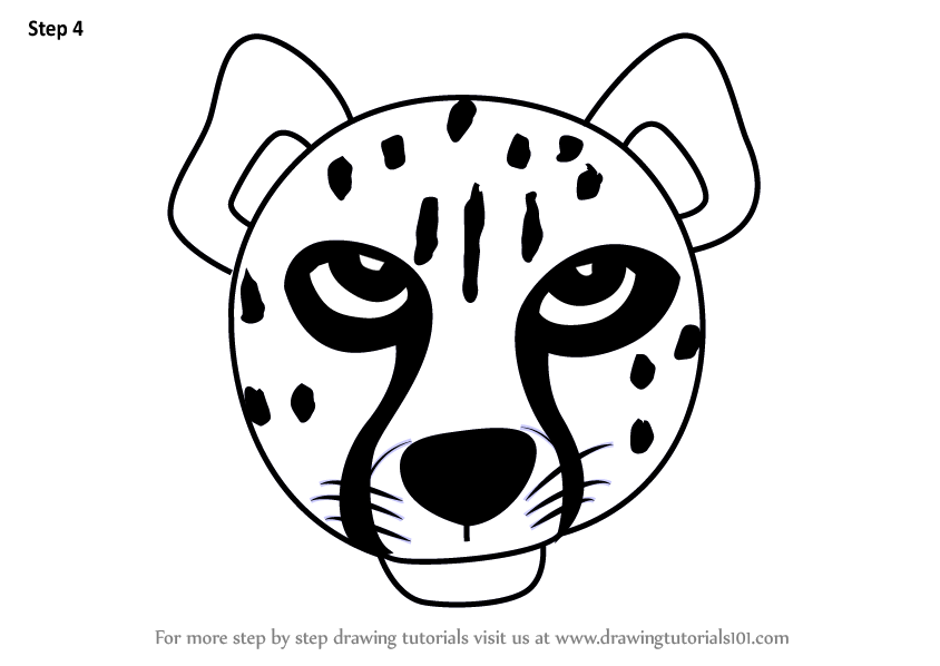 844x598 Learn How To Draw A Cheetah Face For Kids - Cheetah Drawing For Kids