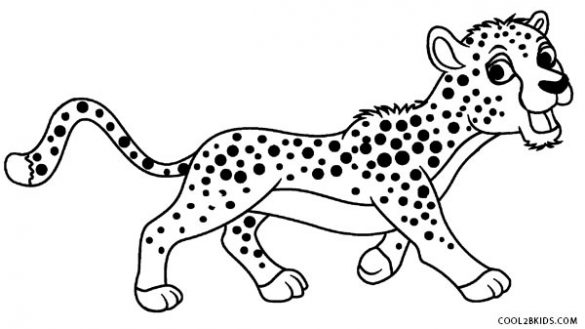 585x329 cheetah coloring pages for adults residence kids pervis spann - Cheetah Drawing For Kids
