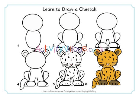 460x325 Learn To Draw A Cheetah - Cheetah Drawing Step By Step