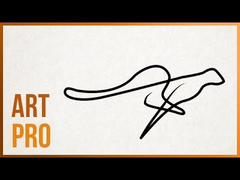 480x360 How To Draw A Cheetah With A Single Line Stroke - Cheetah Line Drawing
