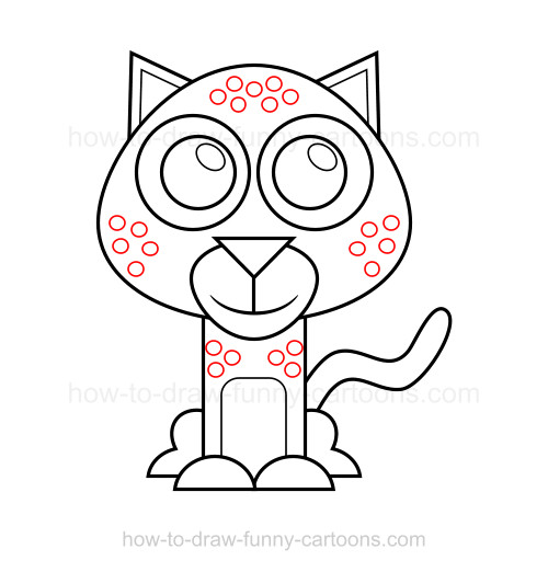 500x522 How To Draw A Cheetah - Cheetah Line Drawing