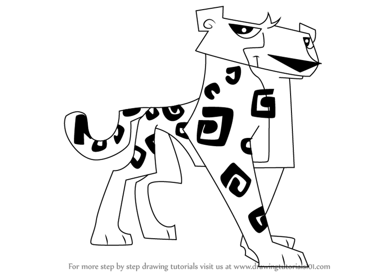 800x566 Learn How To Draw Cheetah From Animal Jam - Cheetah Outline Drawing