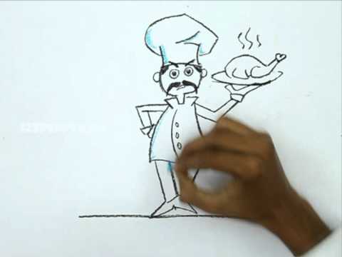 480x360 how to draw a chef - Chef Drawing