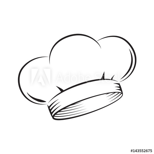 500x500 draw chef hat, vector - Chef Hat Drawing