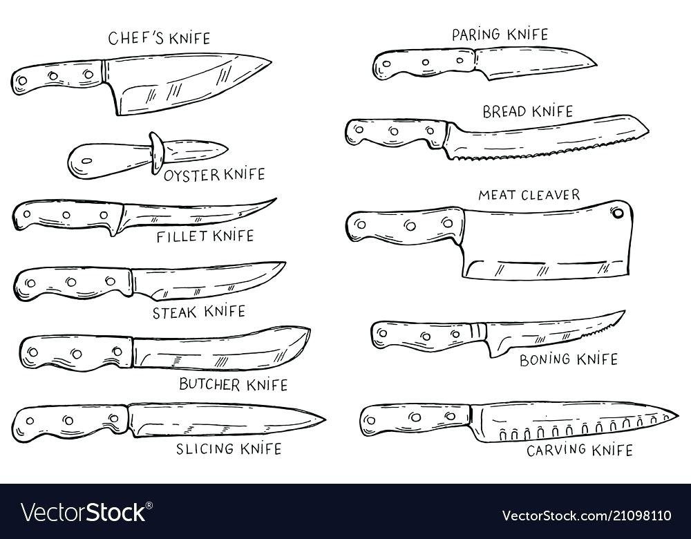 1000x780 kitchen knife drawing kitchen knife line drawing - Chef Knife Drawing
