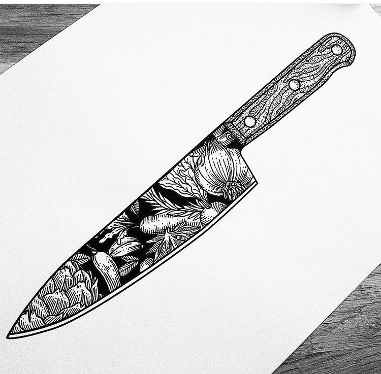 Chef Knife Drawing at Explore collection of Chef