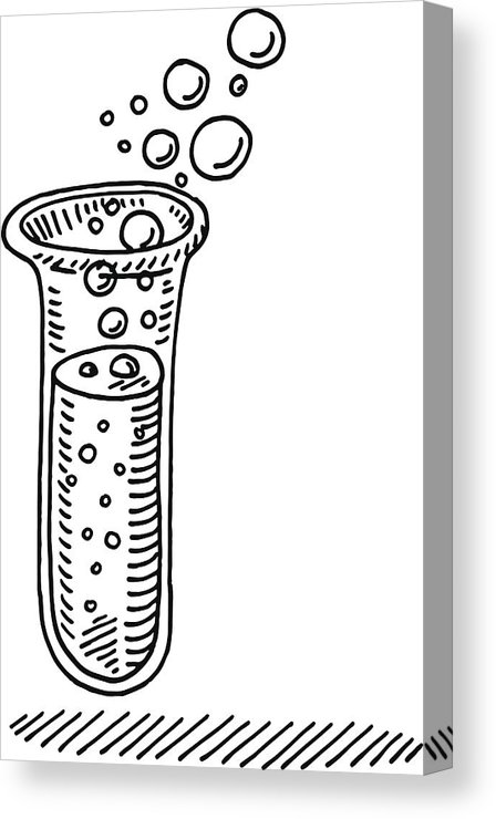 448x740 Test Tube Chemistry Drawing Canvas Print Canvas Art - Chemistry Drawing