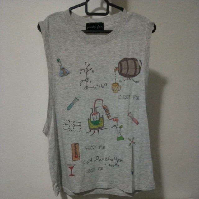 640x640 Muscle Tank Top With Cute Chemistry Drawings, Women's Fashion - Chemistry Drawings