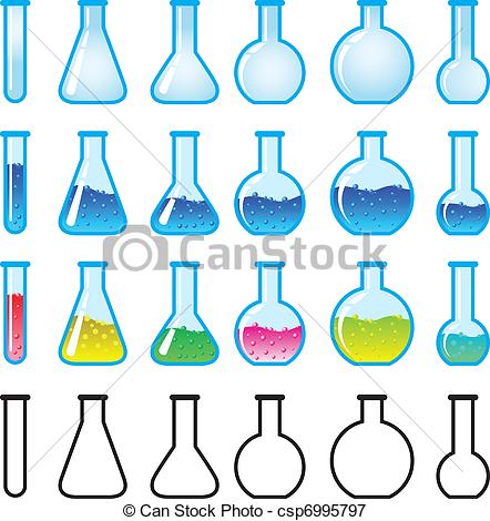 442x470 Set Of Chemical Science Equipment Illustration On White Background - Chemistry Drawings