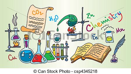 450x256 Chemistry Lab Color Bright Decorative Background Vector Illustration - Chemistry Lab Drawing