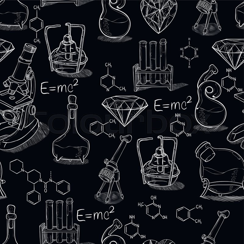 800x800 Hand Drawn Science Vintage Chemistry Stock Vector Colourbox - Chemistry Lab Drawing