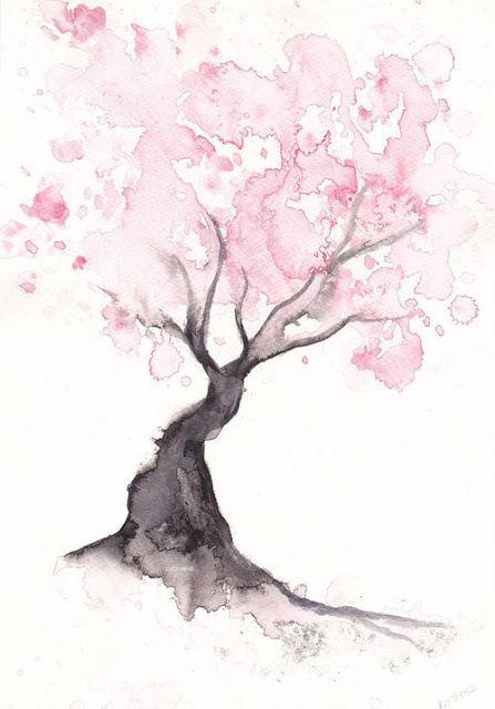447x640 Cherry Tree Tumblr Trees - Cherry Blossom Drawing Tumblr