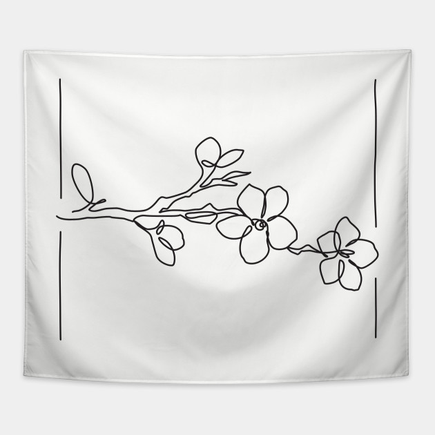 630x630 Cherry Blossom Line Drawing - Cherry Blossom Line Drawing