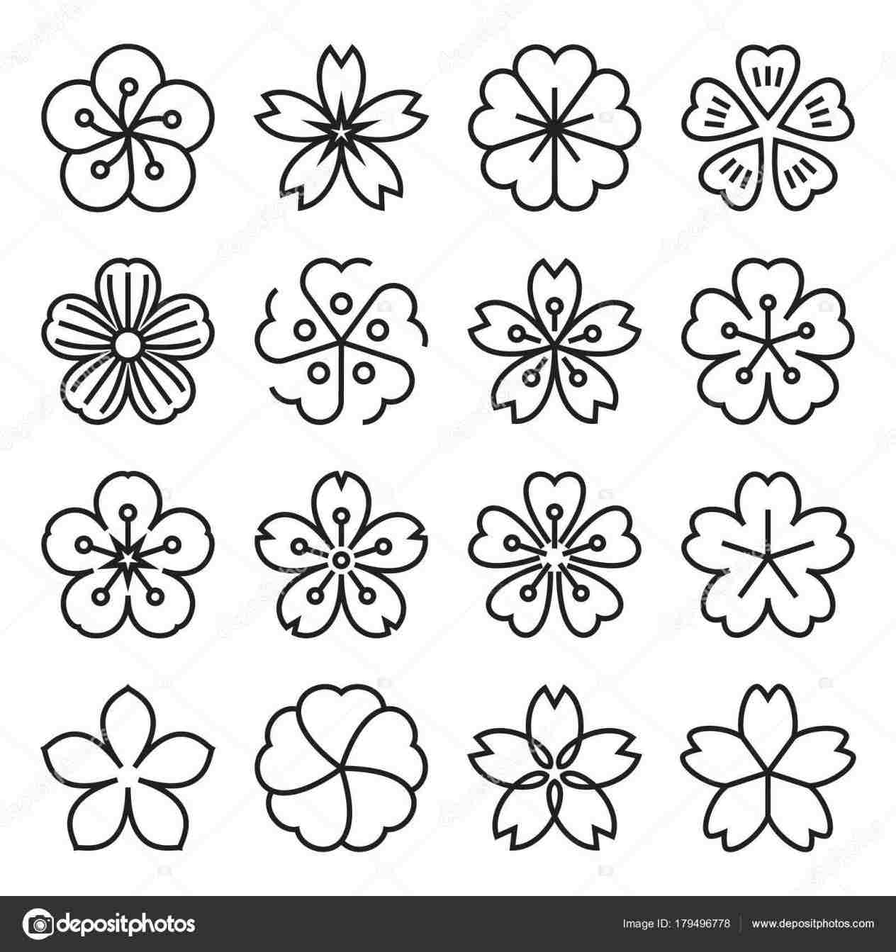 1264x1343 line drawing rhcom out tiger face tattoo chrysanthemum - Cherry Blossom Line Drawing