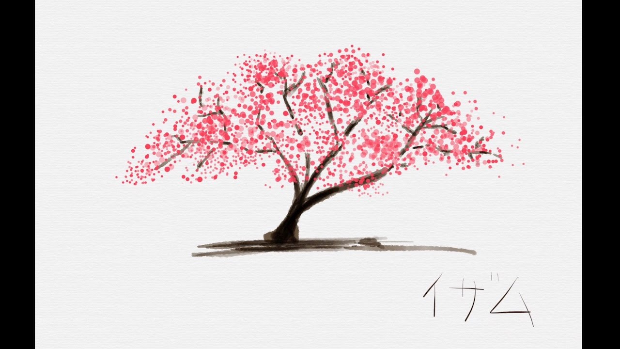1280x720 Watercolor Digital Painting Of The Sakura Tree Tayasui Sketches - Cherry Blossom Tree Drawing