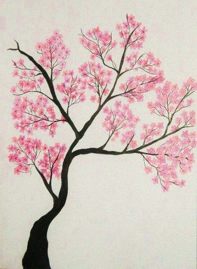 392x535 Cherry Tree Drawing - Cherry Blossom Tree Drawing