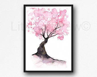 340x270 Cherry Blossom Painting Etsy - Cherry Blossom Tree Drawing Easy
