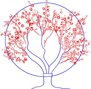 302x297 How To Draw How To Draw A Cherry Tree - Cherry Blossom Tree Drawing Easy