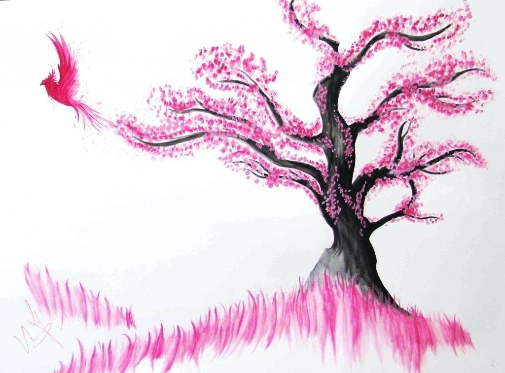 how to draw a cherry blossom tree Cherry blossom tree drawing step by