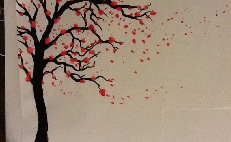 800x491 Tree Roots Painting Tumblr Painting For Home - Cherry Blossom Tree Drawing Tumblr