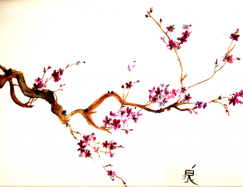1024x787 Cherry Blossom Drawings - Cherry Blossom Tree Drawing Tumblr