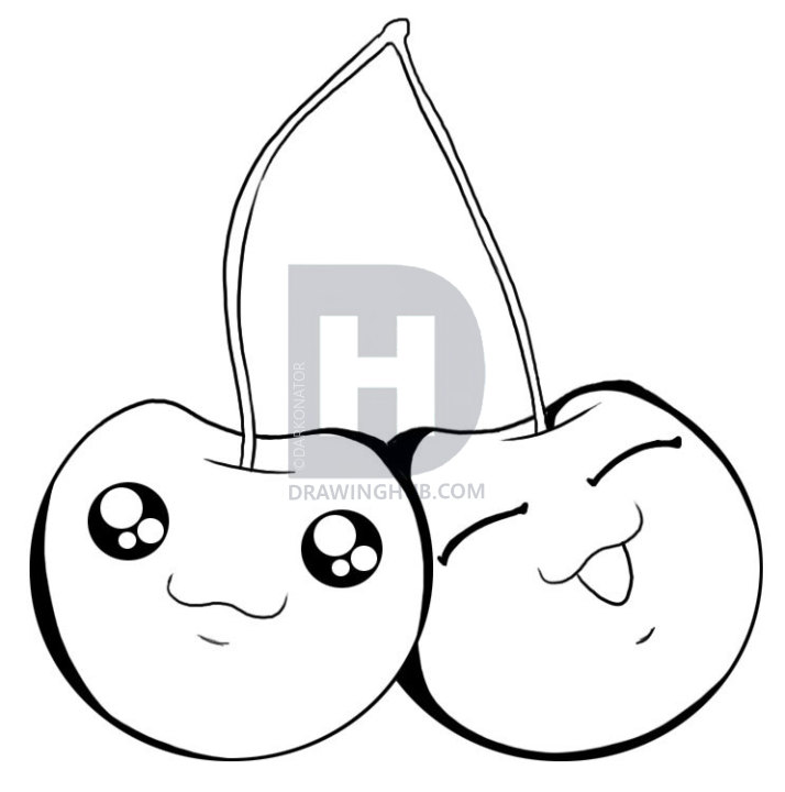 714x720 How To Draw Cherries, Step - Cherry Drawing