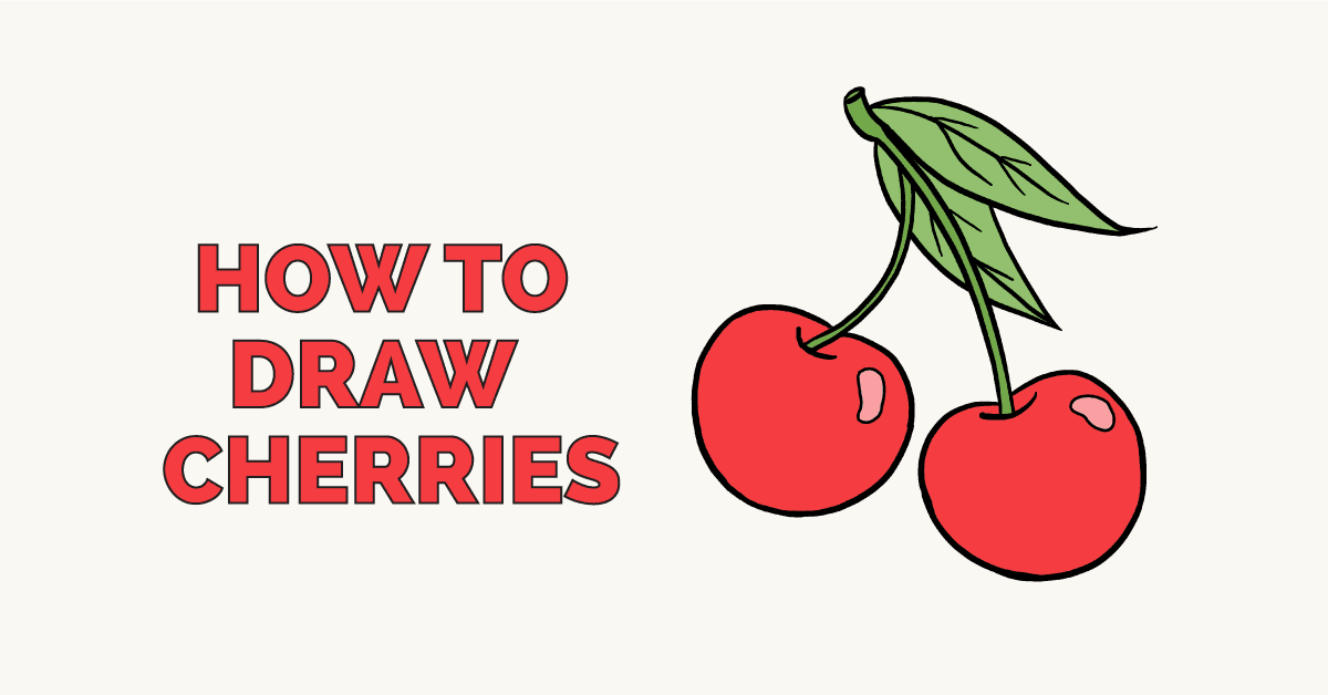 1200x628 How To Draw Cherries - Cherry Drawing