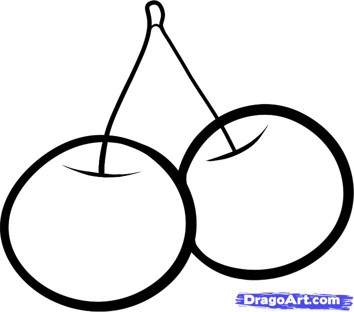 708x624 How To Draw Cherries For Kids, Step - Cherry Drawing