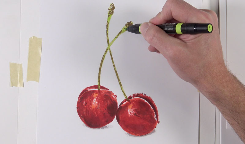 800x472 How To Draw Cherries With Colored Pencils And Markers - Cherry Drawing