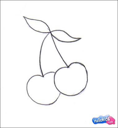 380x412 How To Draw Red Cherry - Cherry Drawing