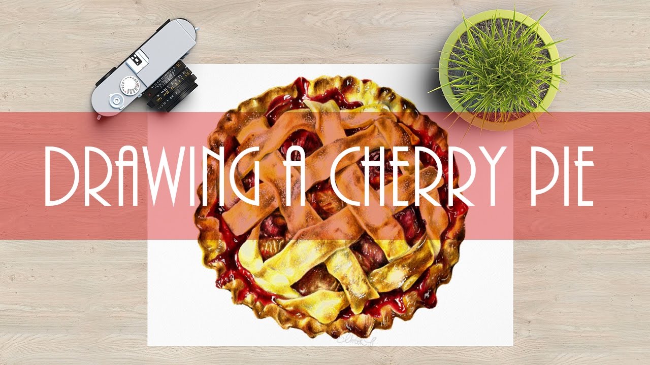 1280x720 How To Draw Realistic Cherry Pie - Cherry Pie Drawing