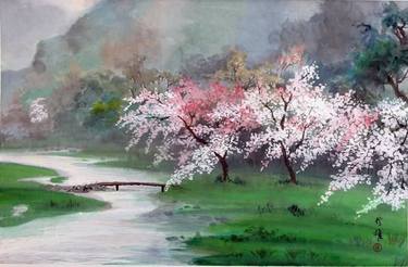 375x246 Stream Cherry Blossom Drawing - Cherry Tree Drawing