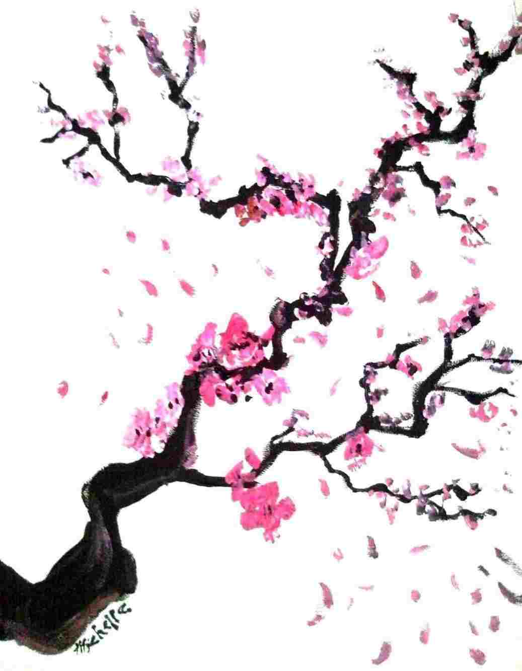 1037x1333 Chinese Cherry Blossom Flower Branch Drawing Blossom Tree Drawing - Cherry Tree Drawing