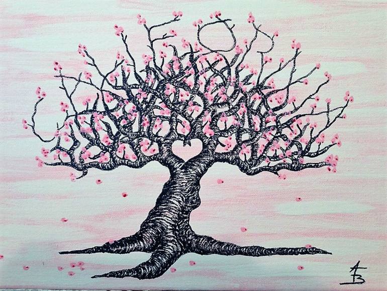 Cherry Tree Drawing at PaintingValley.com | Explore collection of ...