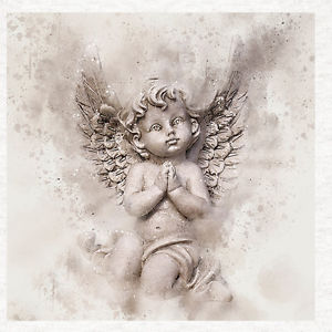 300x300 Cherub, Angel Child, Watercolour Grunge, Fabric Upholstery Craft - Cherub Angel Drawing