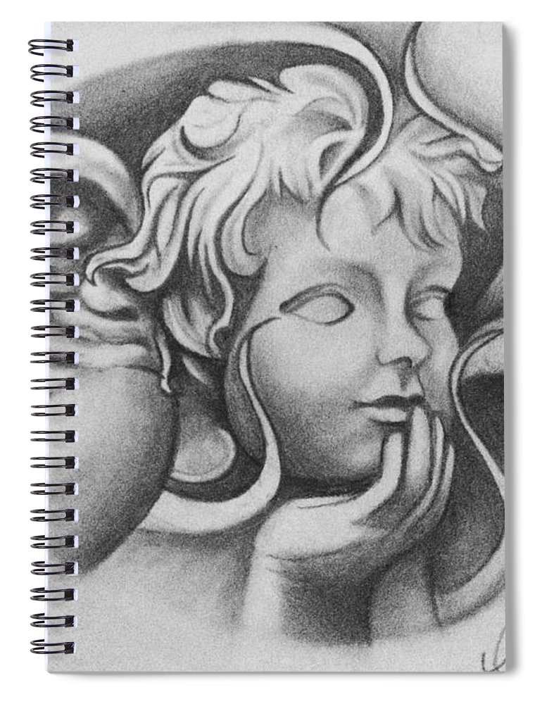 770x1000 Stone Cherub Angel Spiral Notebook For Sale - Cherub Angel Drawing