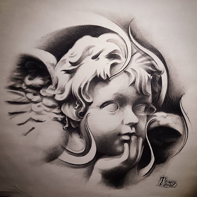 640x640 Adorable Cherub Tattoos Designs With Meanings - Cherub Angel Drawing