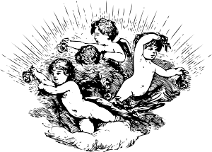 300x215 cherubs in cloud clip art - Cherub Drawing