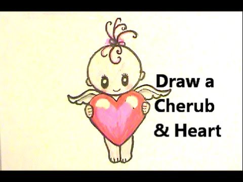 480x360 easy! cute valentine! draw a cherub with a heart! - Cherub Drawing