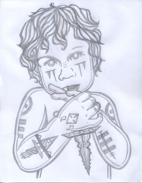 466x600 warrior cherub drawing - Cherub Drawing