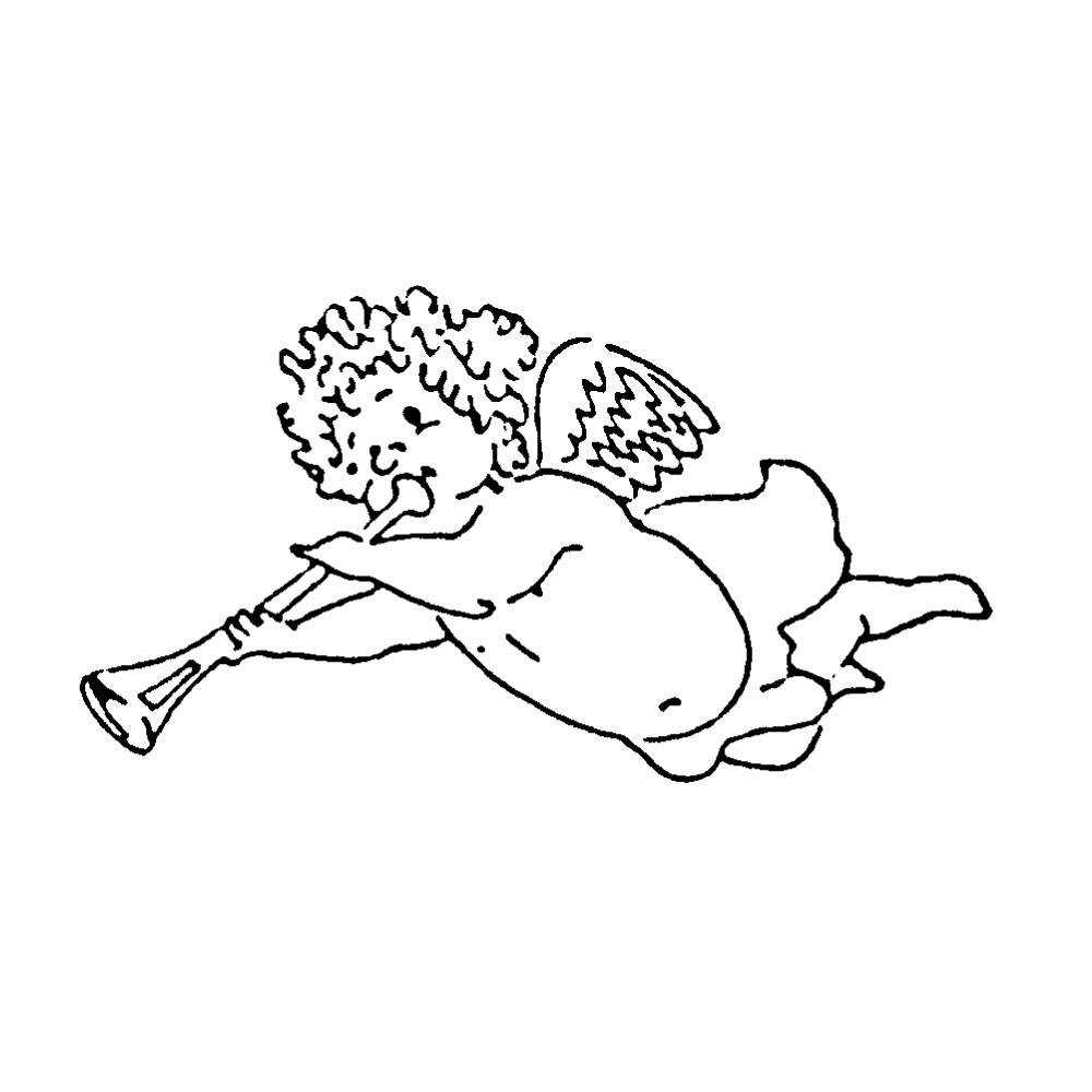 1000x1000 Cherub Rubber Stamp Craft And Card Making Stamps - Cherub Line Drawing