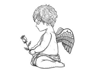 320x240 Cherub Stock Photos And Royalty Free Images, Vectors - Cherub Line Drawing