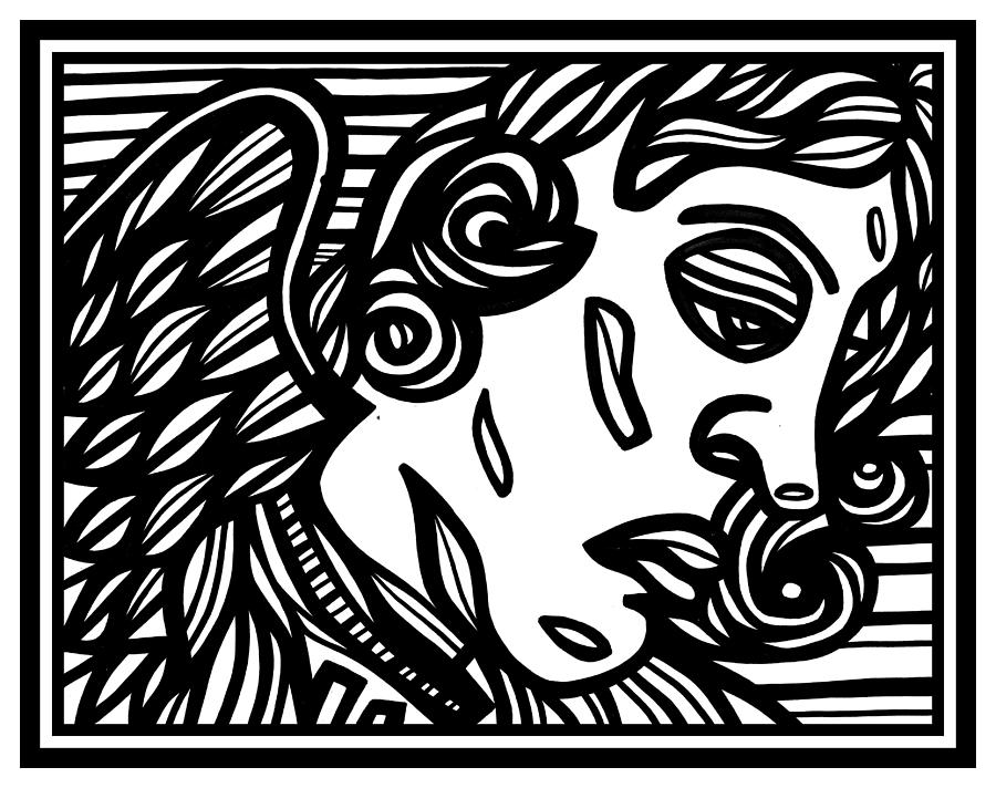 900x712 Sumler Angel Cherub Black And White Drawing - Cherub Line Drawing