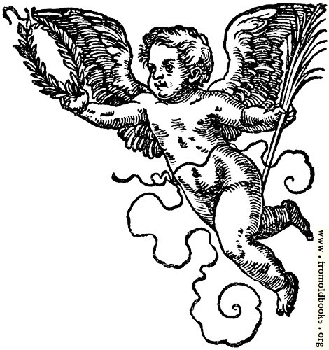470x500 Printer's Mark Detail Jost Ammon Cherub - Cherub Line Drawing