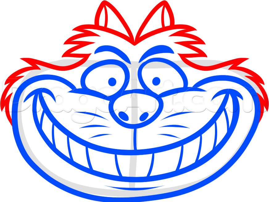 872x656 how to draw cheshire cat easy, step - Cheshire Cat Drawing