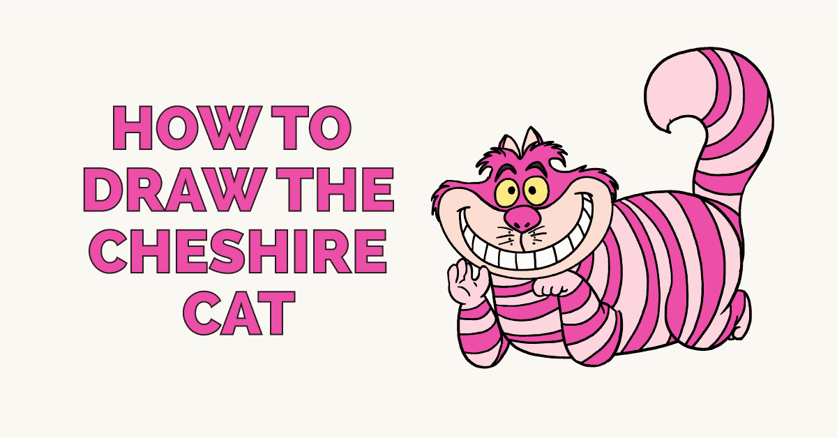 1200x628 how to draw the cheshire cat - Cheshire Cat Drawing