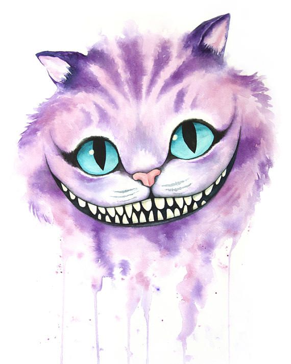 570x713 no longer available cheshire cat watercolor - Cheshire Cat Drawing