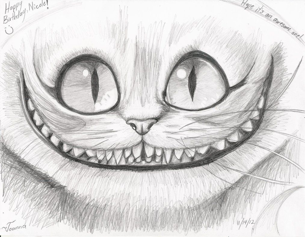 1014x787 cheshire cat drawing - Cheshire Cat Drawing