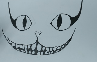 320x206 here is an ink drawing of cheshire cats smile - Cheshire Cat Smile Drawing