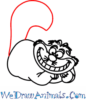 300x350 how to draw cheshire cat - Cheshire Cat Smile Drawing
